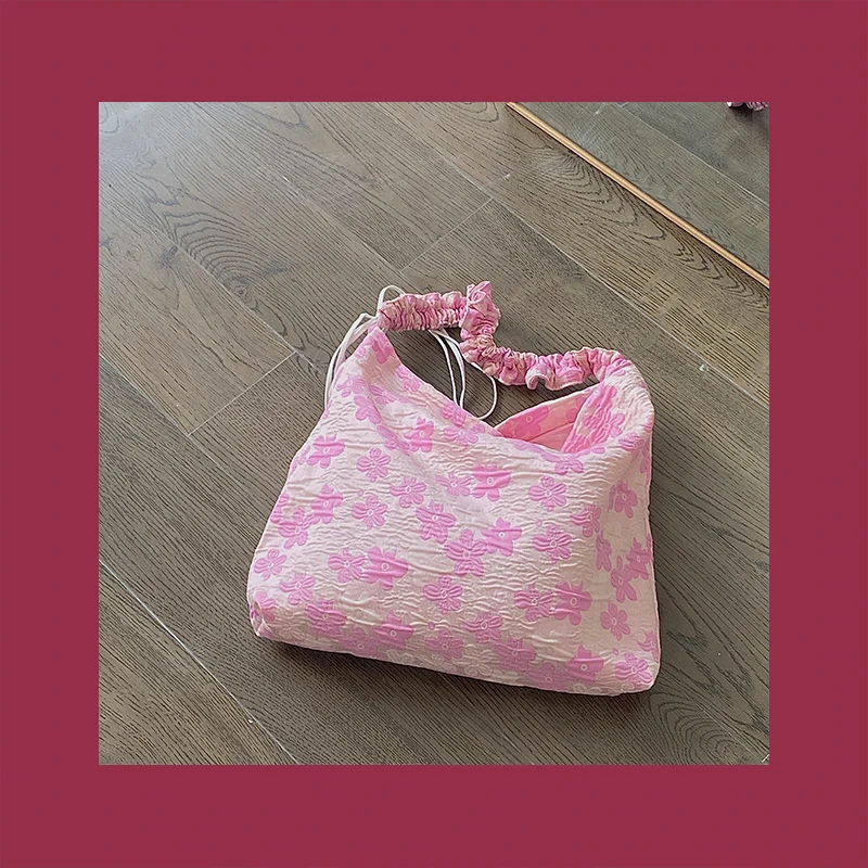 

Retro Style Women Folding Messenger Bag Cute Flower Pattern Ladies Handbags Travel Large Capacity Casual Female Shoulder Bags