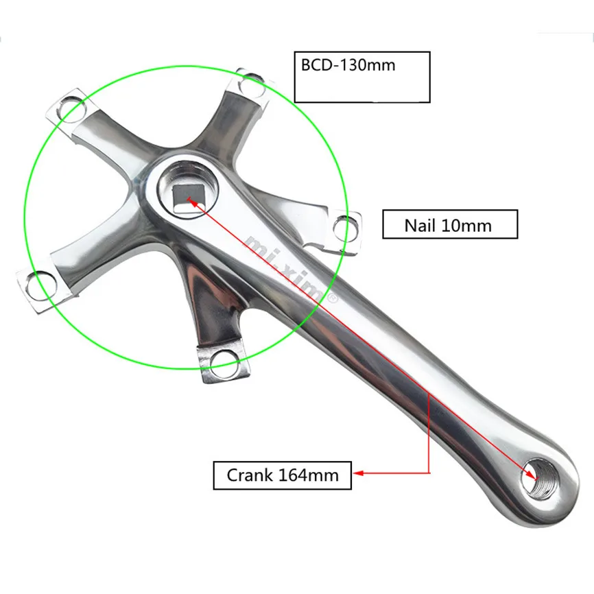 Квадрат Кривошип 165 мм пять коготь коленчатый набор MTB Горный складной дорожный