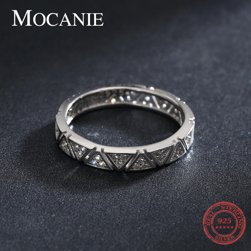 

Mocanie Minimalist Design 925 Sterling Silver Stackable Geometric Wedding Engagement Finger Rings for Women Trendy Fine Jewelry