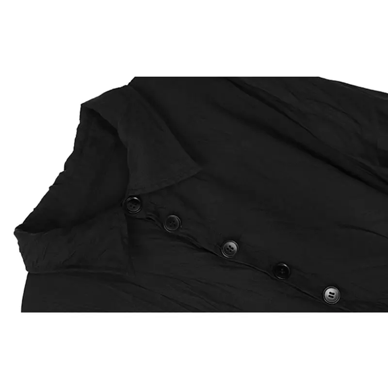 

XITAO Irregular Patchwork Bandage Dresses Women Clothes 2021 Spring Fashion Pleated Turn Down Collar Long Sleeve Dress DZL2789