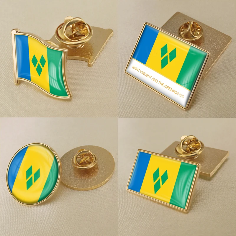 Герб Сент-Винсент и Гренадины карта национальный флаг эмблема брошь значки
