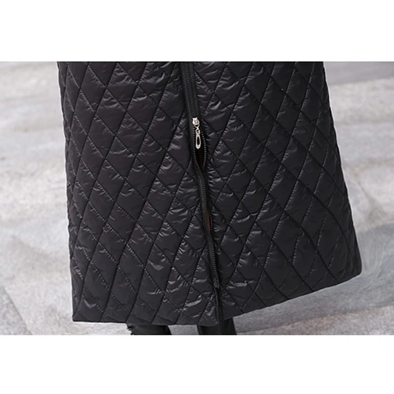 Большие размеры пуховые хлопковые черные макси юбки для женщин зима 2019 высокая