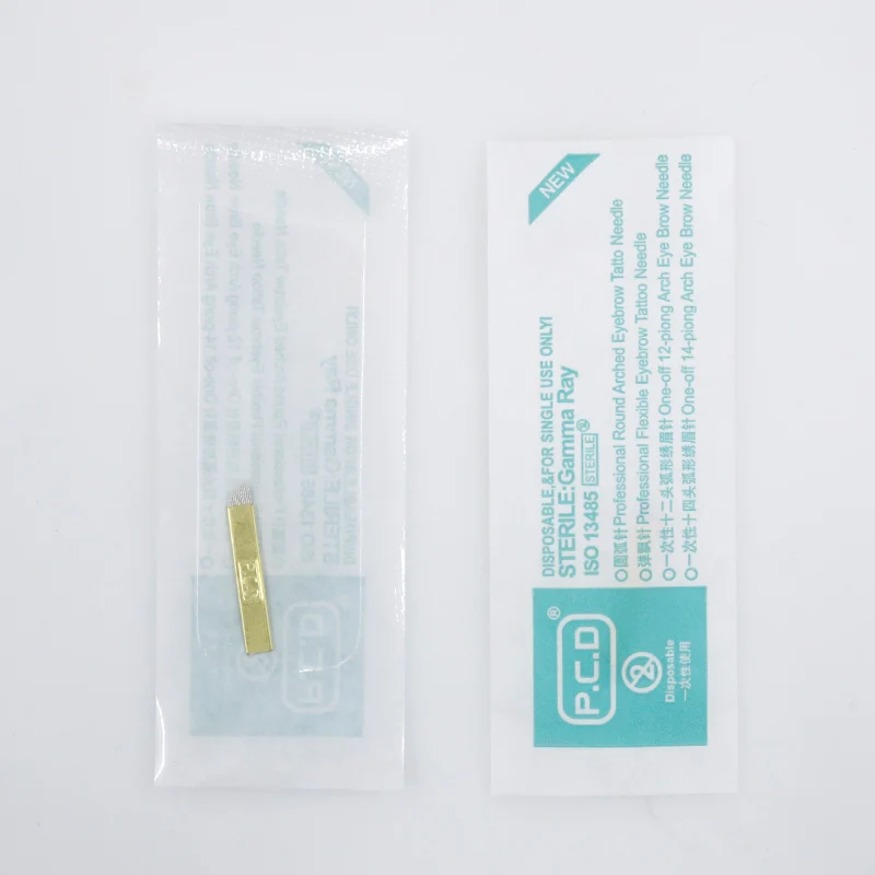 

100pcs PCD 12/14/18 Pin Microblading Tebori Blades Needles Permanent Makeup Manual Tattoo Needle Eyebrow Tattoo Needles Supplies