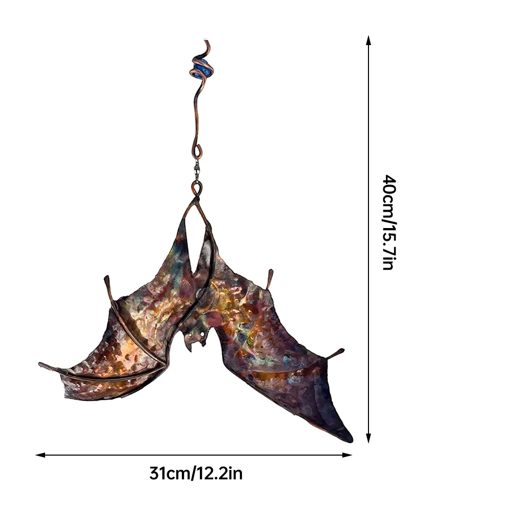 

Bat Wind Catcher Spinner Garden Metal Bat Mental Sculpture Yard Hanging Windmill Wind Garden Home Ornaments Spinning Yard Art