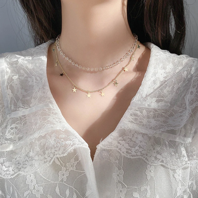 Bacolod Звездная Красота кристалл ожерелья для женщин 2020 Модные женские вечерние на