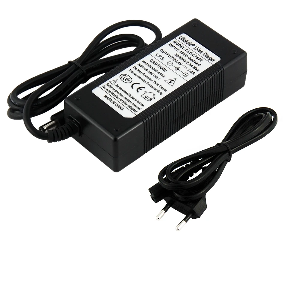 

LiitoKala 7S 29.4V 4A 24v li-ion battery pack charger Desktop type fast Power Supply Adapter EU/US/AU/UK AC DC 5521 Converter qu