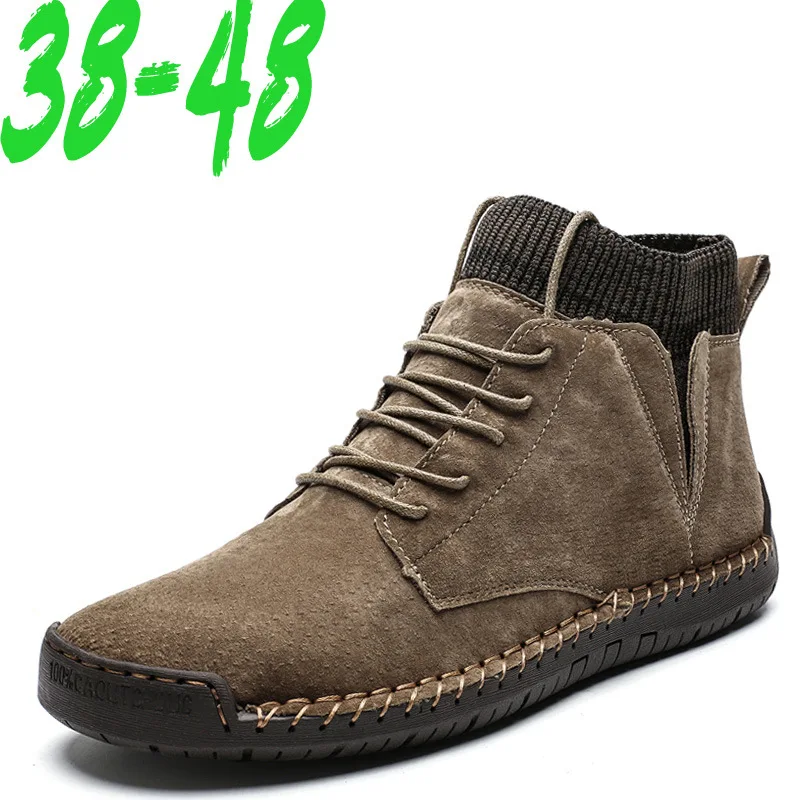 

Men Boots New Lace UP Men shoes Non-slip Wearable Large Size Casual Shoes Plus Retro Trend Men's Fashion Boots 2019