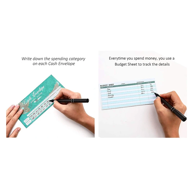 

12 Pack Cash Envelopes for Budget System Money Envelopes for Budgeting and Saving Reusable and Water Resistant