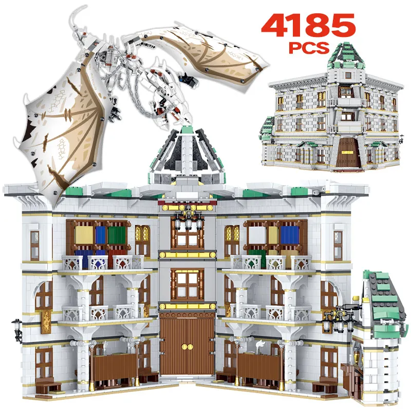 

4185PCS City Street View Magic Bank MOC Building Blocks Movie Scene House Architecture Model Bricks DIY Toy Gifts for Children