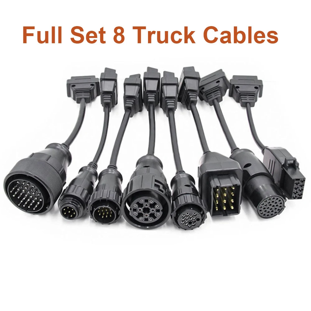 Полный комплект 8 кабелей для грузовиков OBD2 Диагностический Инструмент OBD OBDII 2