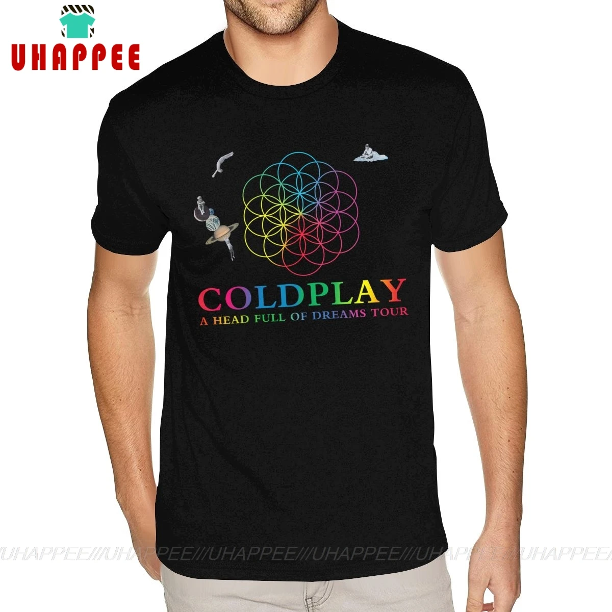 Хлопковые футболки Coldplay A Head Full Of Dreams Tour с музыкальной группой из тяжелого металла