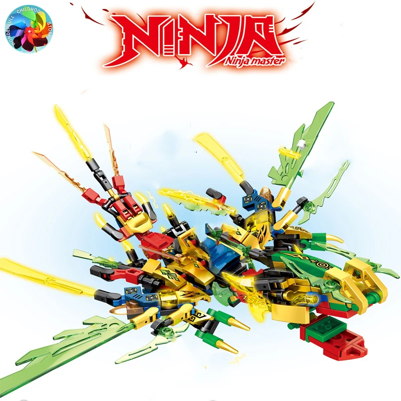 

4 IN 1 KAI JAY ZANE Ninja Dragon Knight Model Figures Building Blocks Kids Toys Bricks Gift for Children Boys