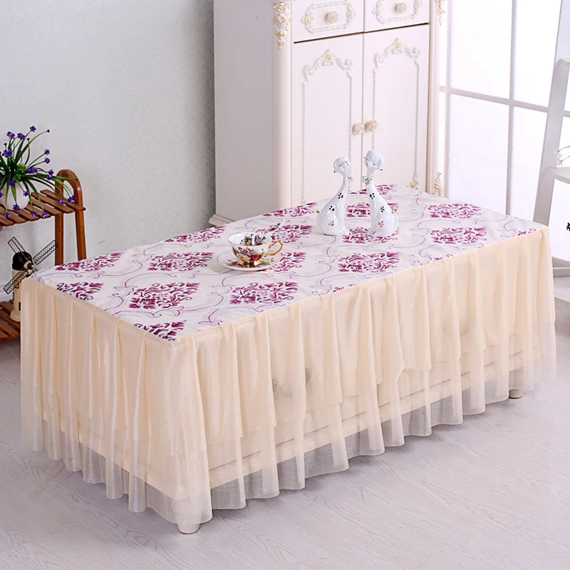 

Lace Tablecloth For Living Room 1 Piece Tea Table Cloth Cover Elegant Embroidered Dining Tablecloths 7 Sizes Wedding Party Decor