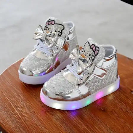 Весенняя Новинка Брендовая детская обувь на липучке Светящаяся с подсветкой