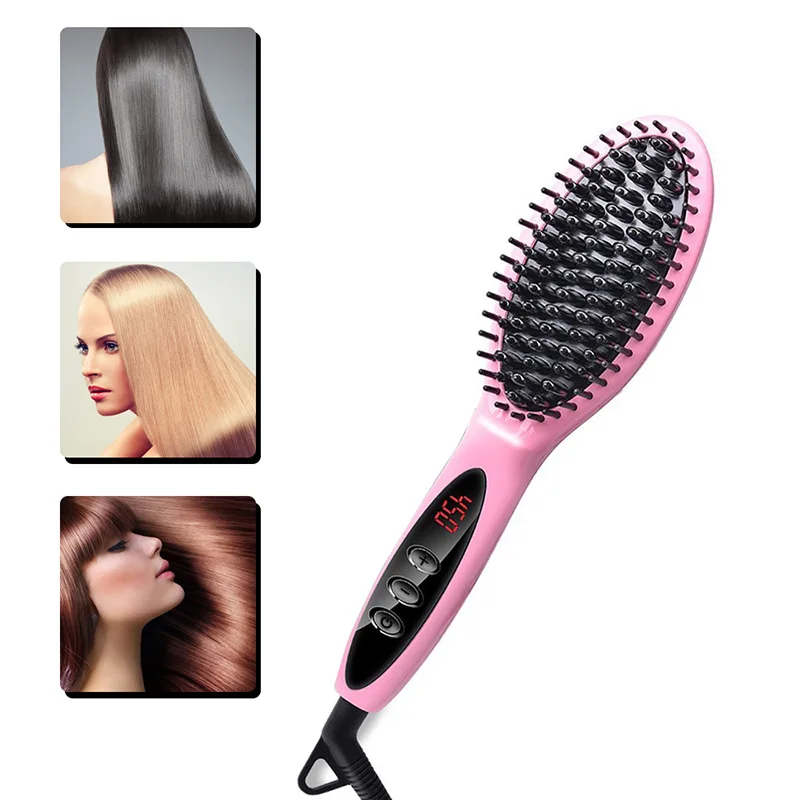 

Tourmaline Ceramic LED Display Negative Ion Hair Straightening Comb