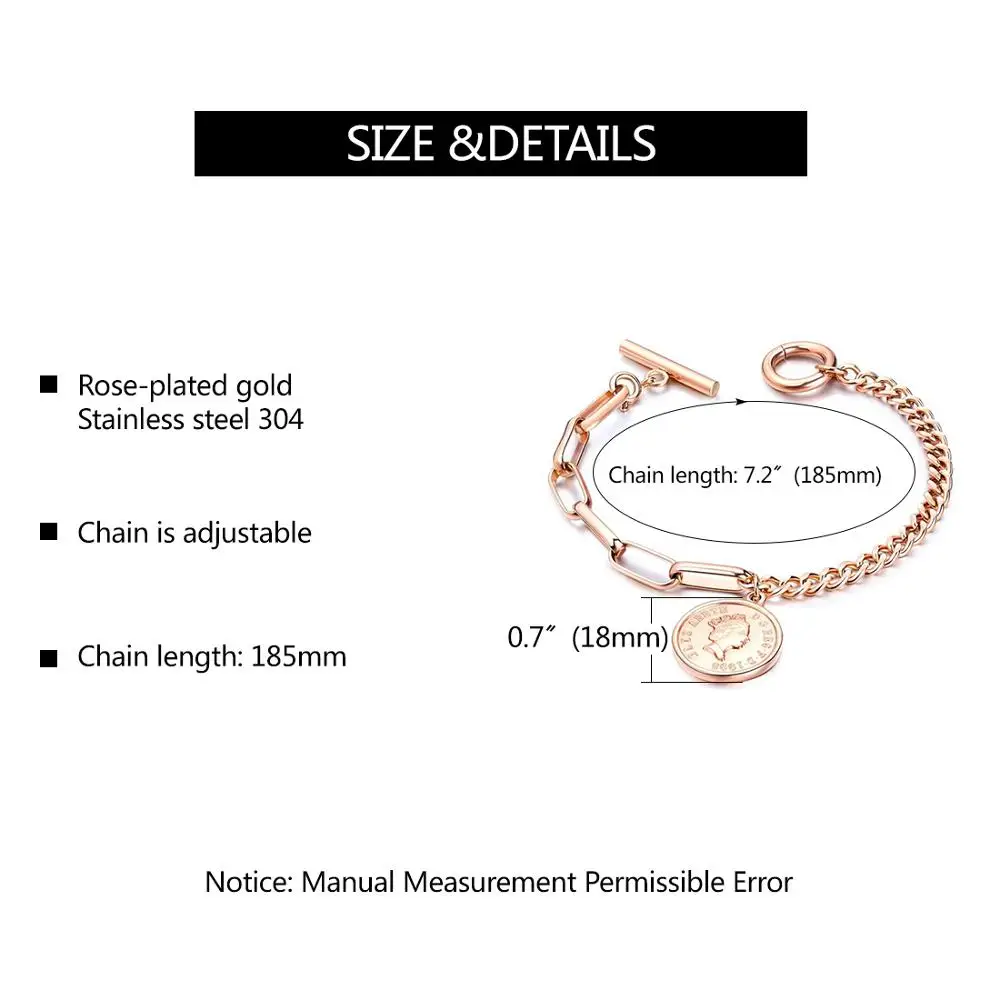 E ретро круглые очаровательные браслеты-цепочки для женщин Elizabeth монета тумблер