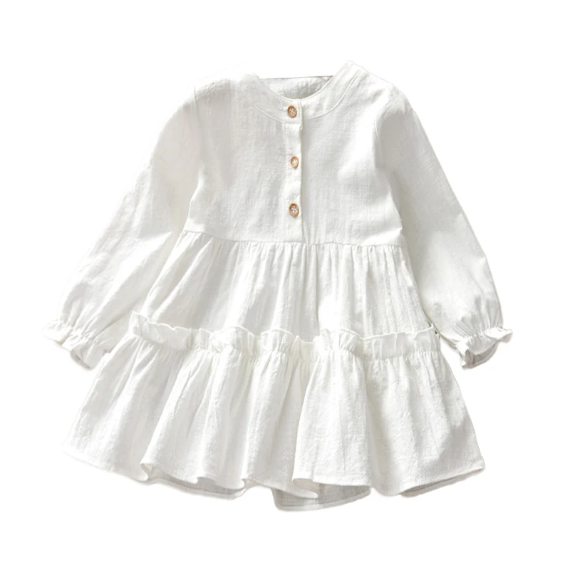 

2-6T Toddler Girl Blouses Clothing Autumn Baby Girls Long Sleeve Sweet Ruffles Shirts Children Kids Fashion White Shirt Clothes