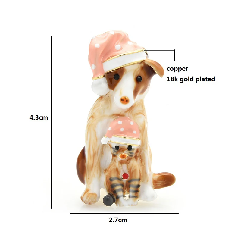 Женская Брошь в виде кошки Wuli &amp baby с эмалью форме собаки и 2 цвета - купить по