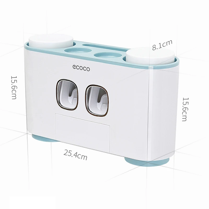 

Auto Toothpaste Dispenser Toothbrush Holder Set With 4 Cup For Bathroom Accessories Home Wall Mount Toothpaste Squeezer