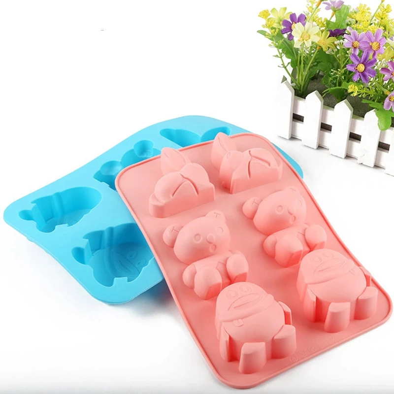 1 шт. кролик медведь животные силиконовая форма для торта лоток льда шоколадное