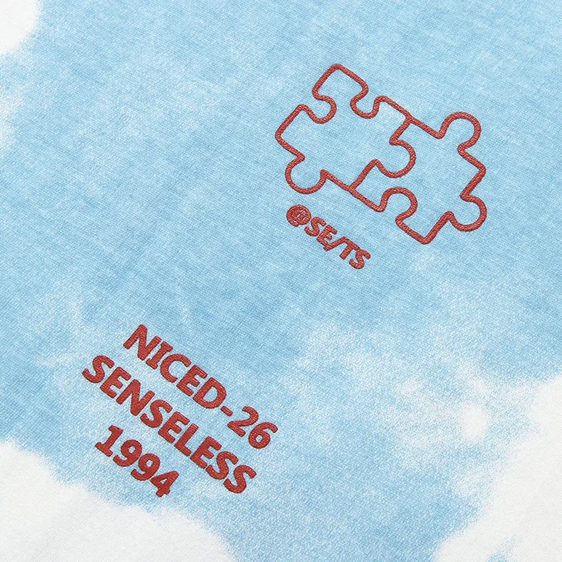 

Hip Hop Tie Dye Letter Puzzle Printed T-Shirt Mens Harajuku Streetwear Cotton Short Sleeve Tshirts 2021 Summer Couples Tops Tees