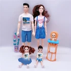 Набор семейных кукол на 5 человек, мамаПапасын, ребенокКелликорзина, игрушка для девочек, модная Кукла для беременных женщин, детская игрушка, подарок на день рождения, ребенок
