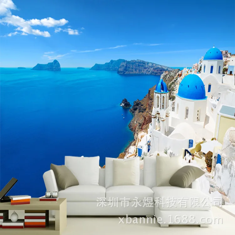 3D обои для спальни средиземноморские фон телевизора в гостиной ПВХ большая