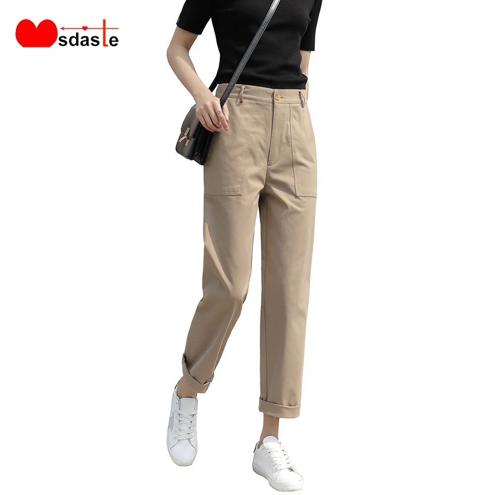 Женские брюки карго повседневные черного хаки 2 цвета размеры s xxl Осень зима