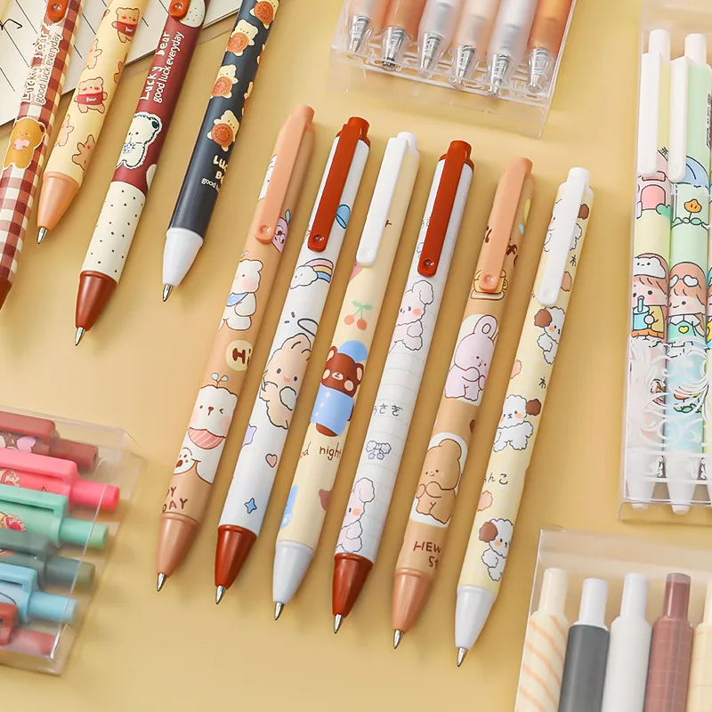 6 pcs/lot Cute Animal party Gel ink Pen Kawaii 0.5mm Black Neutral Pens For School Girls Gift Writing Office Supplies Stationery |