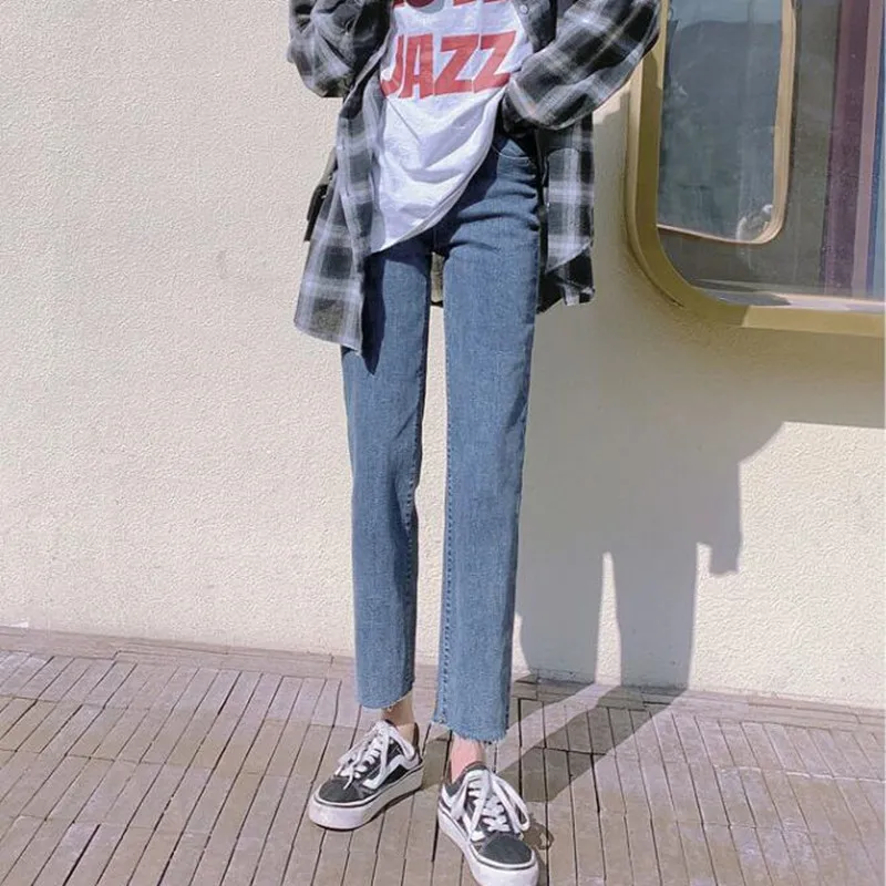 

Woman Skinny Jeans High Waist Clothes Blue Denim Clothing Streetwear Vintage Quality Spring Summer Nice Sretch Vogue Harajuku