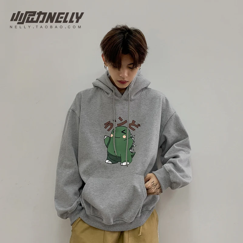 Мужская свободная толстовка с капюшоном уличная одежда белого и черного цвета