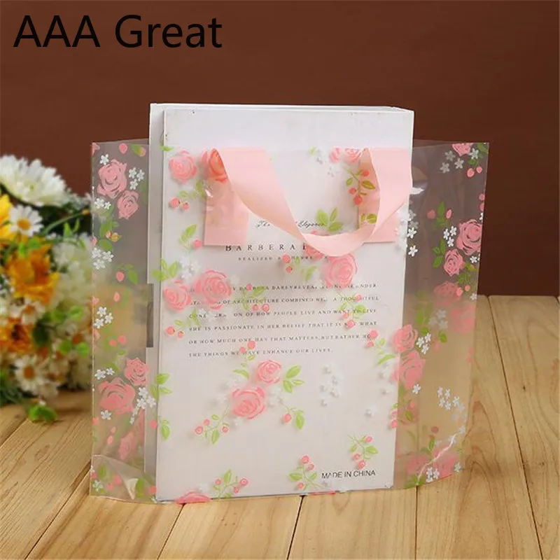 50 шт./лот подарочные пакеты с ручками сумки для магазина пластиковые мешочки