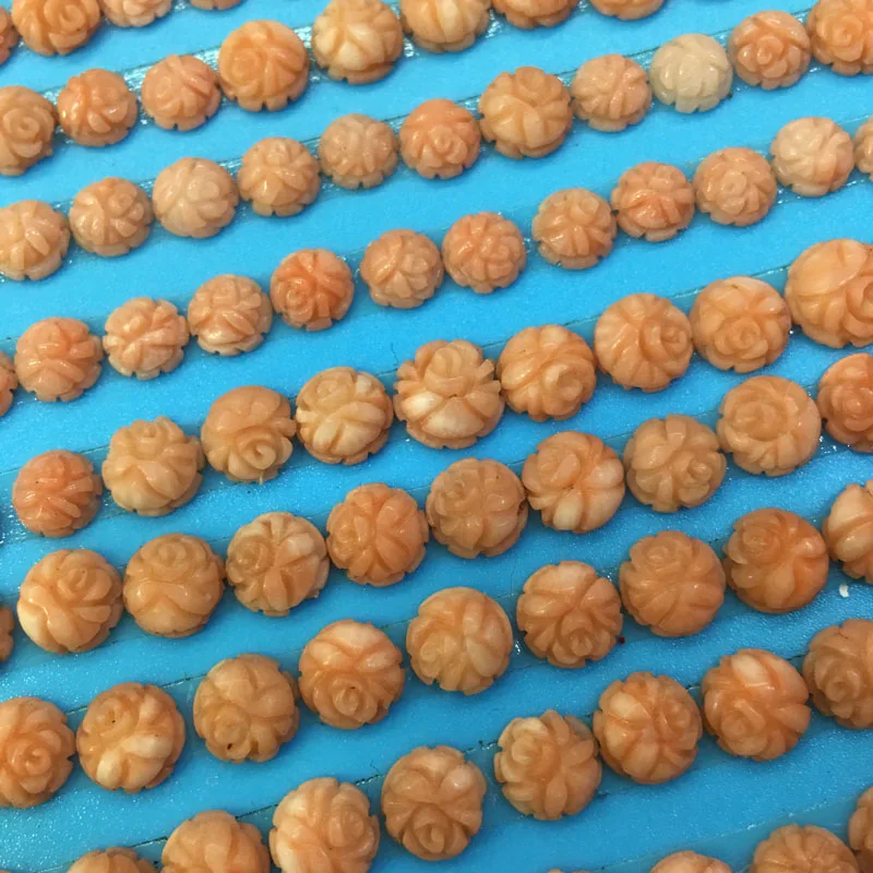 5PCS Fashion Natural Coral Cabochon Beads for Making Jewelry DIY Stud Earring Accessories Loose Size 6-8mm | Украшения и