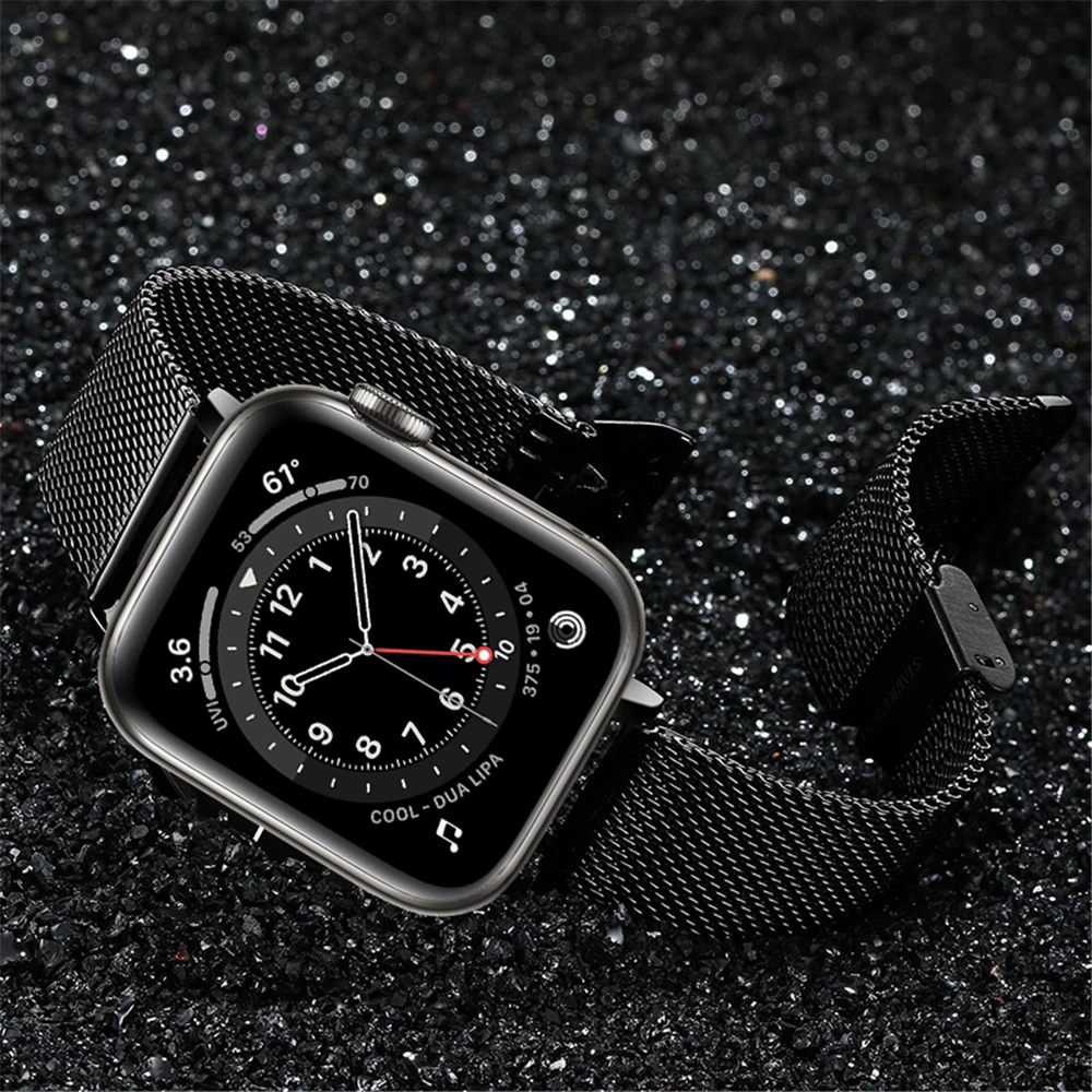 

watchband for apple watch strap series 6 5 4 3 44mm 40mm 42mm 38mm band for iwatch se sports bracelet Stainless Steel Mesh loop