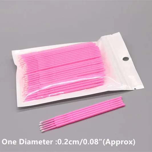 100 pcs 100 шт./лот, микро одноразовые ресницы для наращивания, индивидуальные ресницы для удаления ватных тампонов, тушь для ресниц, инструмент для очистки ресниц - Цвет: 100 pcs
