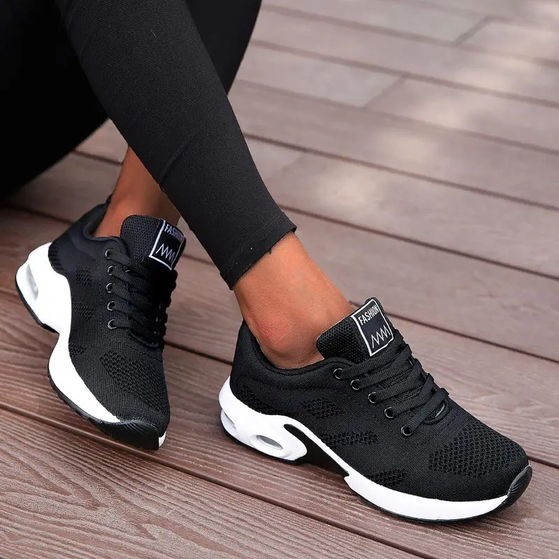 كبيرة الحجم الصيف وسادة هوائية أحذية رياضية للنساء أحذية رياضية للرياضة المرأة احذية الجري الأسود سنيكرز تنس المشي GMB-0221