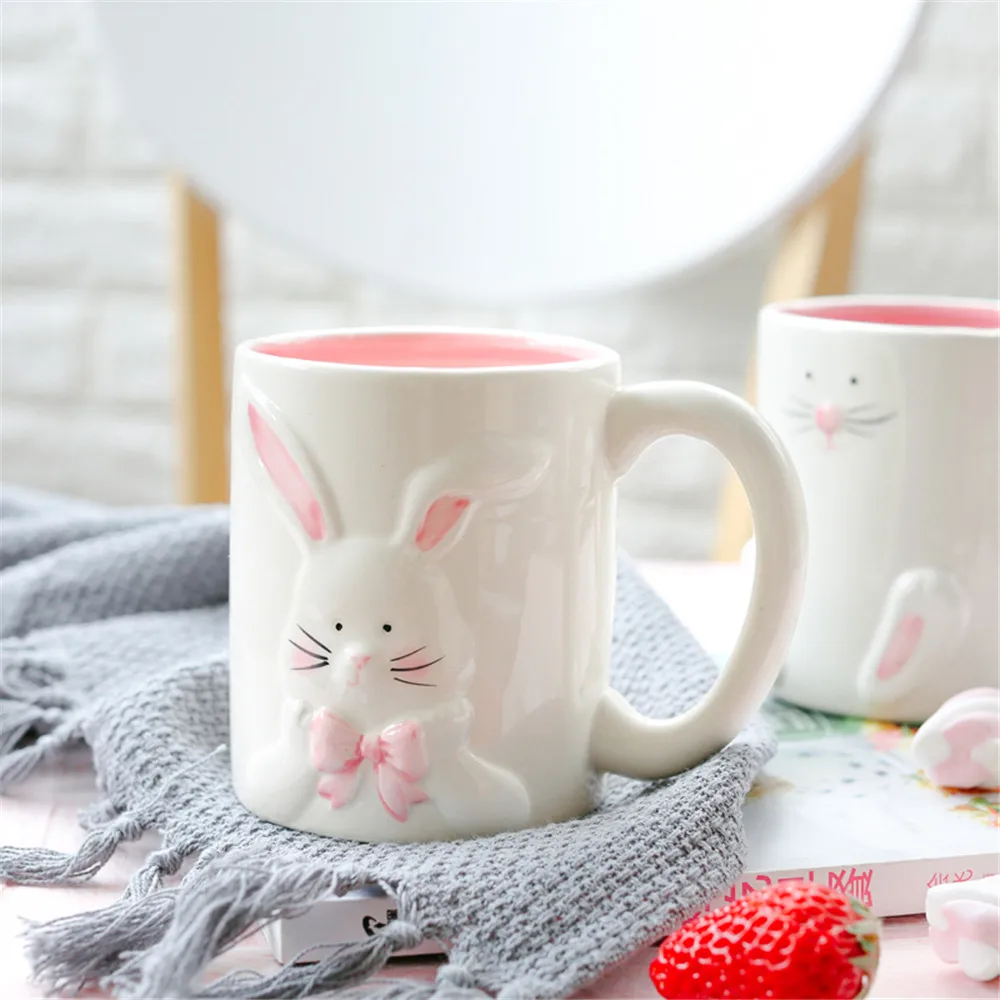 Милый кролик керамическая кофейная кружка для завтрака кофе молока чая чашки