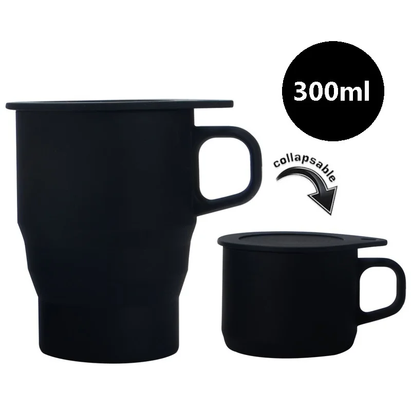 Складная Силиконовая кофейная кружка складная чашка с крышкой соломинка 3 цвета