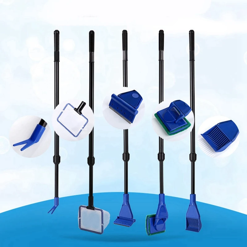 Выдвижной аквариумный Набор для очистки водорослей набор 5 шт. аквариумные