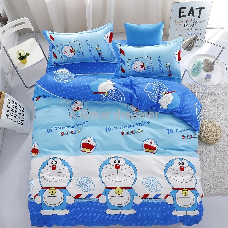 

Fashion Bedding Set Cute Duvet Cover Bed Flat Sheet Pillowcase Set Simple Style Bed Linens For Kids Dropshipping