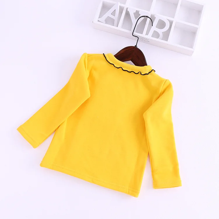 Однотонная универсальная рубашка с длинными рукавами и оборками для маленьких