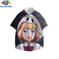 sonspee large size anime shirt men women attack on titan japan cartoons character harajuku polyester single breasted shirts top