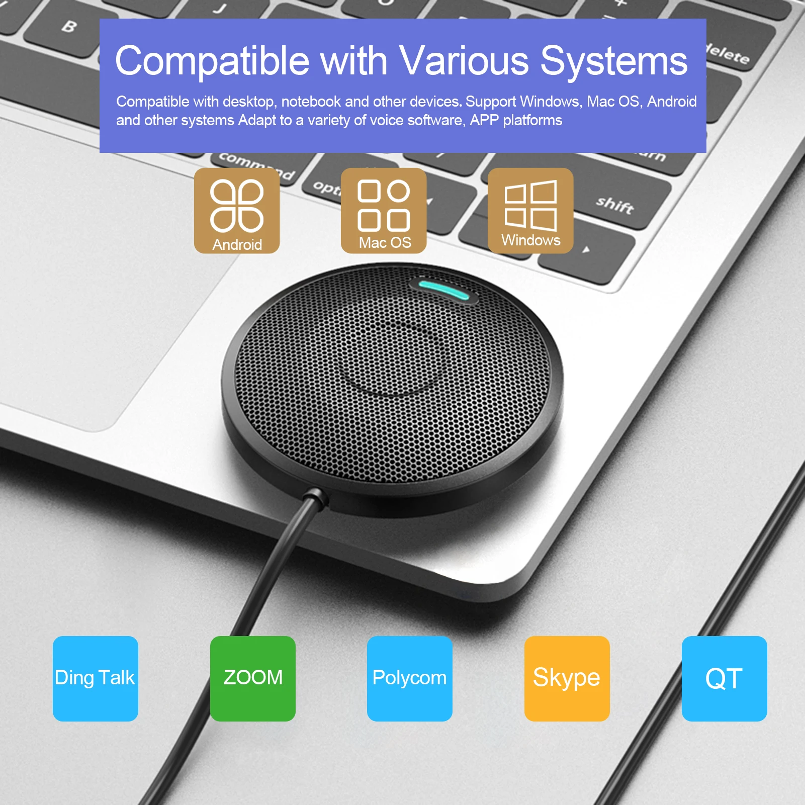 Микрофон компьютерный конденсаторный многонаправленный проводной микрофон для