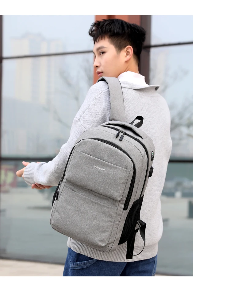 Men Backpack School Bag Waterproof Nylon New Schoolbag Business Laptop Polyester Bag 14 Shoulder Bag 15.6 Inch Computer Packsack