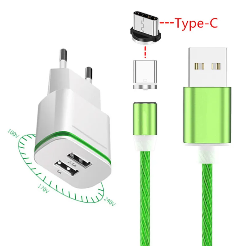 Зарядный кабель Micro USB со светодиодной подсветкой для Nokia 7 2 8 1 Samsung S9 Sony Xperia 5 10 Redmi 8A