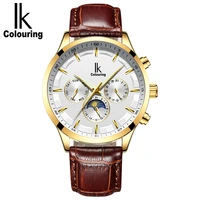 ik colouring mens watches top brand luxury automatic men mechanical wristwatches leather relogio masculino gift