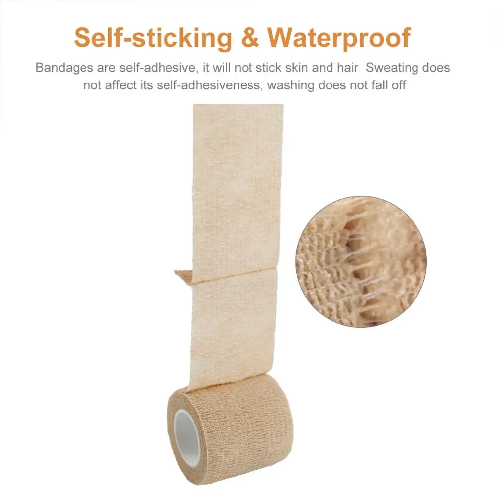 

6 rolls Cohesive Bandage Self Adhesive Bandage Wrap Sports Tape Vet Wrap Self Adherent Wrap Non-Woven Vet Tape
