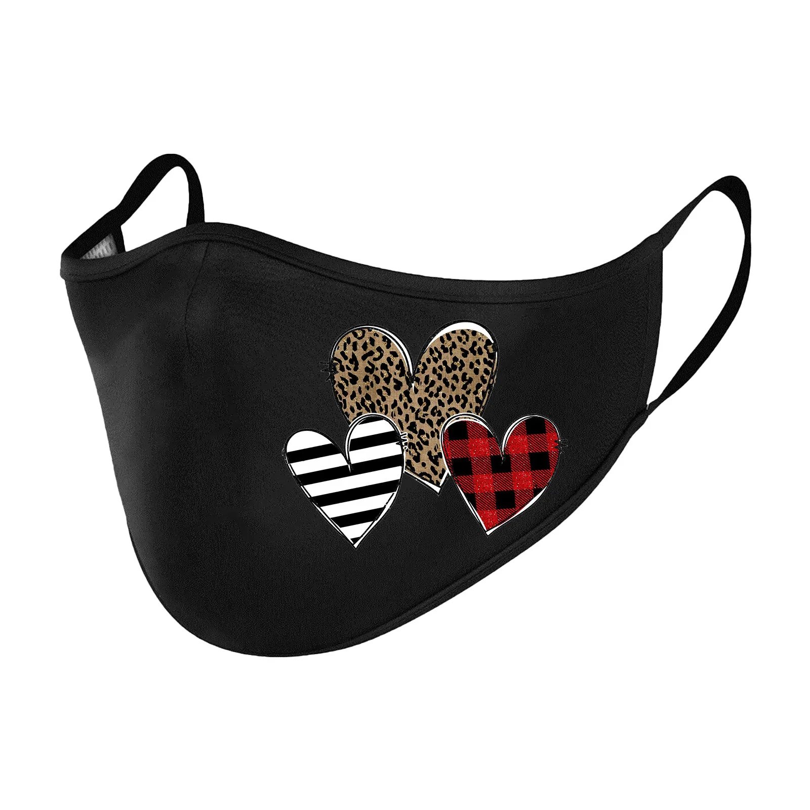 

Adult Valentine's Day Print Face Mask Washable Windproof Anti-spitting Protective Mask Mouth Cover Face Shield Masque Mascarilla