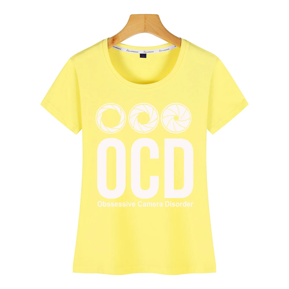 Топы футболки для женщин ocd photographer забавные Harajuku женские с принтом|Футболки| |
