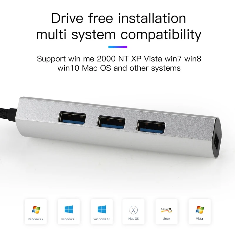 

4 in 1 USB 3.0 HUB Splitter 4 Port Adapter High Speed OTG for Mac OS Windows 7 H052